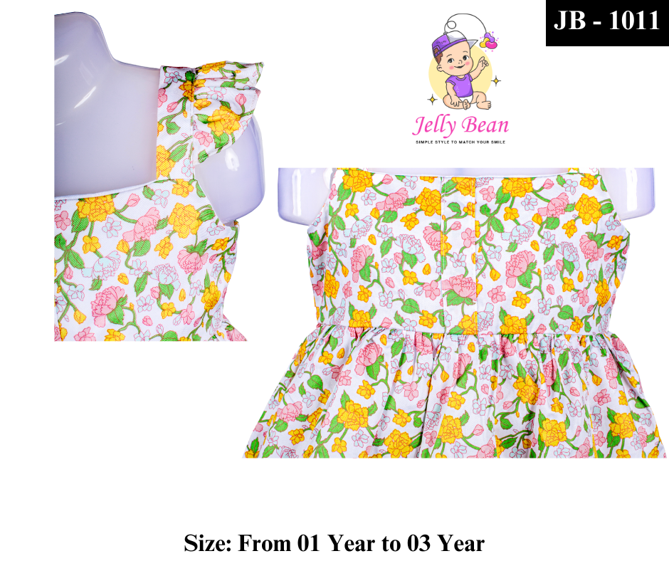 Sleeveless Floral Frock for Baby Girls – Soft & Stylish (JB-1011)