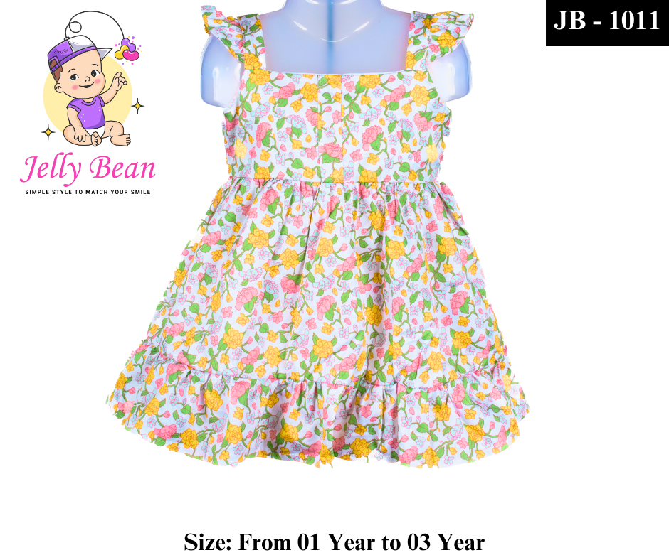 Sleeveless Floral Frock for Baby Girls – Soft & Stylish (JB-1011)