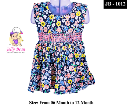 Floral Smocked Frock for Baby Girls – Soft & Stylish (JB-1012)