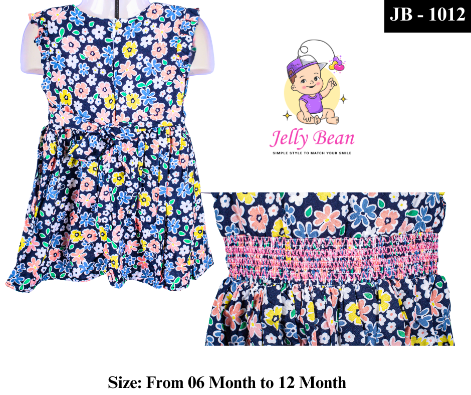 Floral Smocked Frock for Baby Girls – Soft & Stylish (JB-1012)